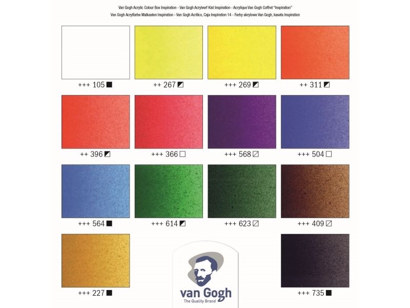 Van Gogh Acrylic Colour Wooden Box Inspiration | 14 X + Accessories