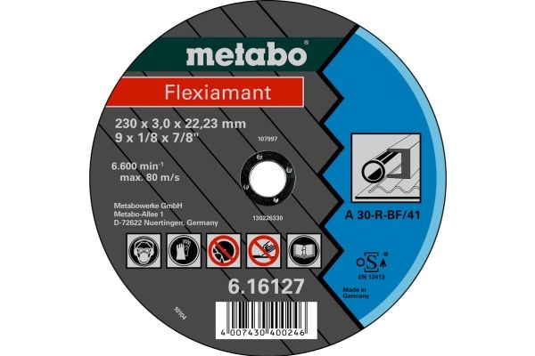 Metabo 616121000, Skæreskive, Fladcenter, Stål, Metabo, 2,22 cm, 15 cm