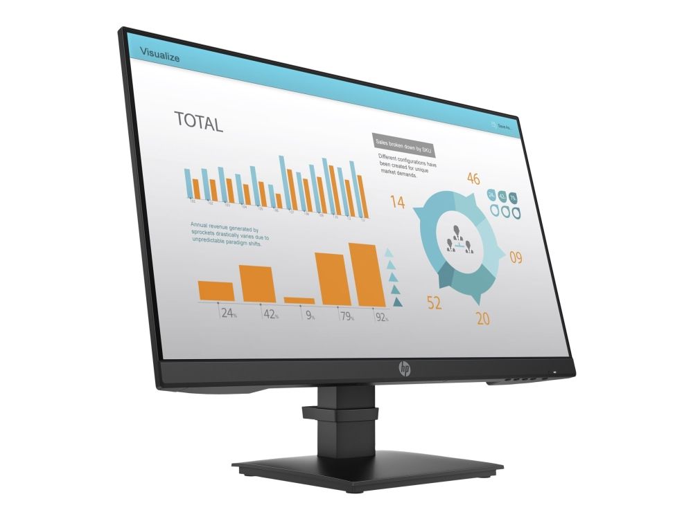 Hp P24 G4 - P-Series - Led-Skærm - 23.8" - 1920 X 1080 Full Hd (1080P) @ 60 Hz - Ips - 250 Cd/M² - 1000:1 - 5 Ms - Hdmi, Vga, Displayport - Sort