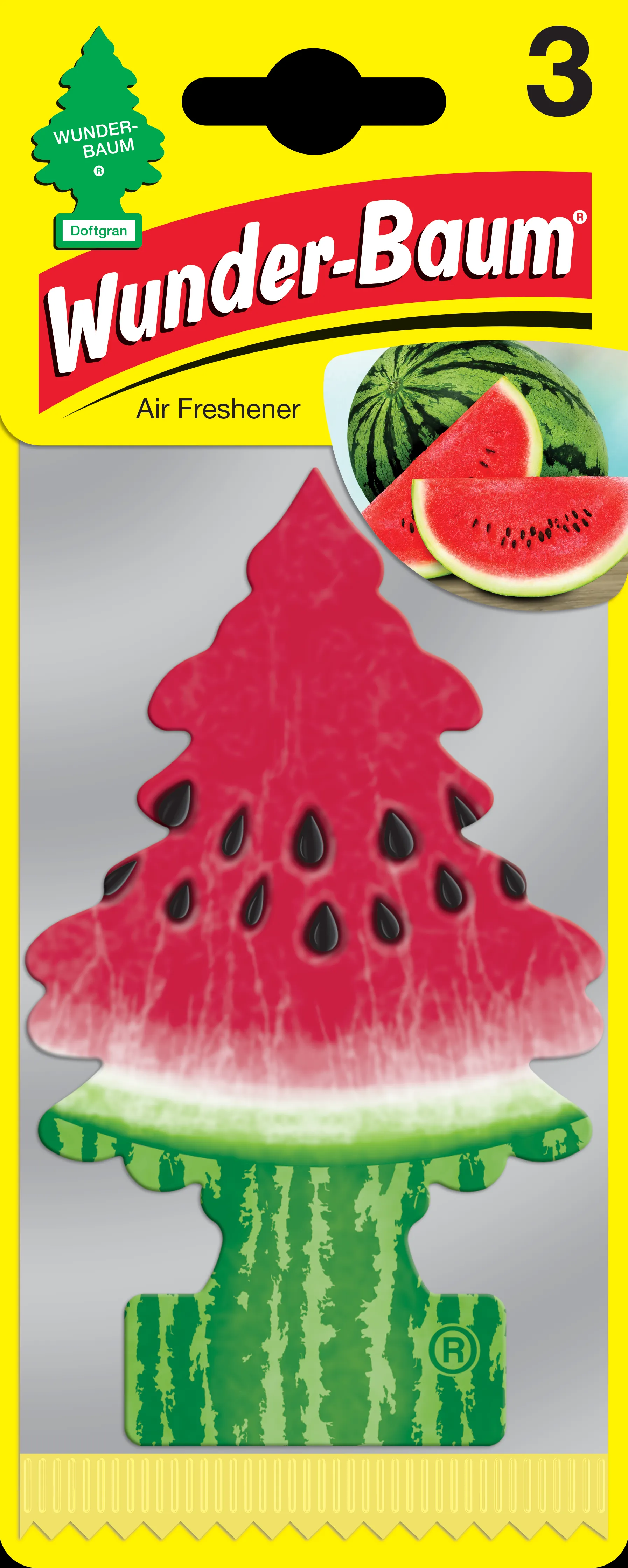 Wunder-Baum Duftfrisker - Watermelon - 3-pak | Bilvård & Biltillbehör - Interiör Bilvård - Luftfräschare | GameStuff