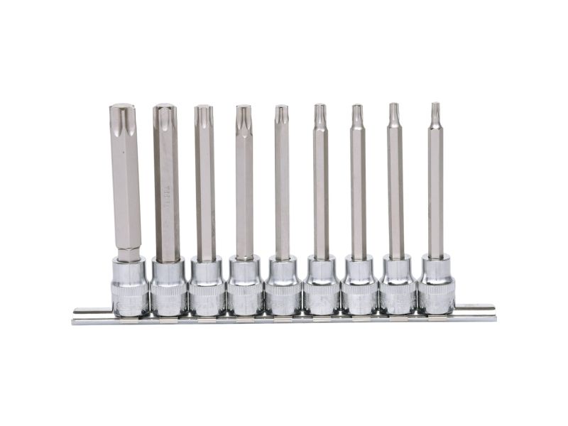 Ks Tools 918.1550, 9 Stück(E), Torx, T20,T25,T27,T30,T40,T45,T50,T55,T60, Chrom-Vanadium-Stahl, 650 G