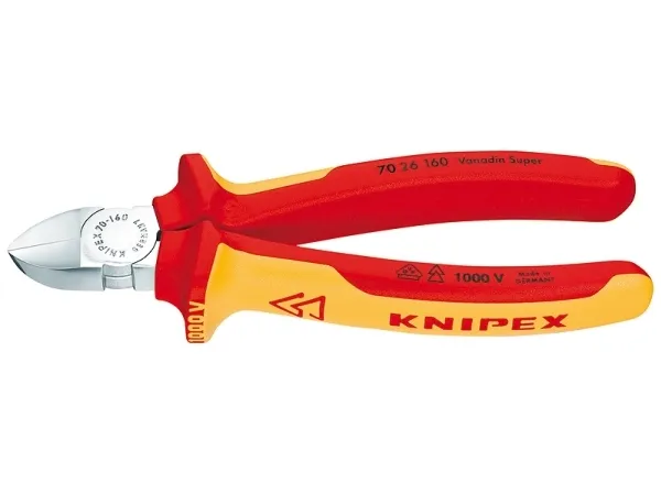 Knipex 70 26 160, Avbitartång, Kromvanadinstål, Plast, Orange, Röd, 160 mm, 216 g | Verktyg & Verkstad - Handverktyg - Sidavbitare | GameStuff