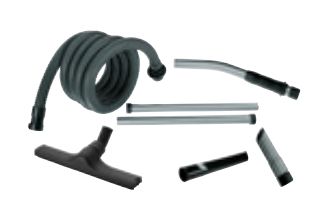 Nilfisk 302000927, Tilbehørssæt, Sort, Rustfrit stål, Plast, Gummi, Nilfisk, 6 stk, suction hose Curved hand tube extension tubes Professional floor nozzle Crevice nozzle Diagonal.