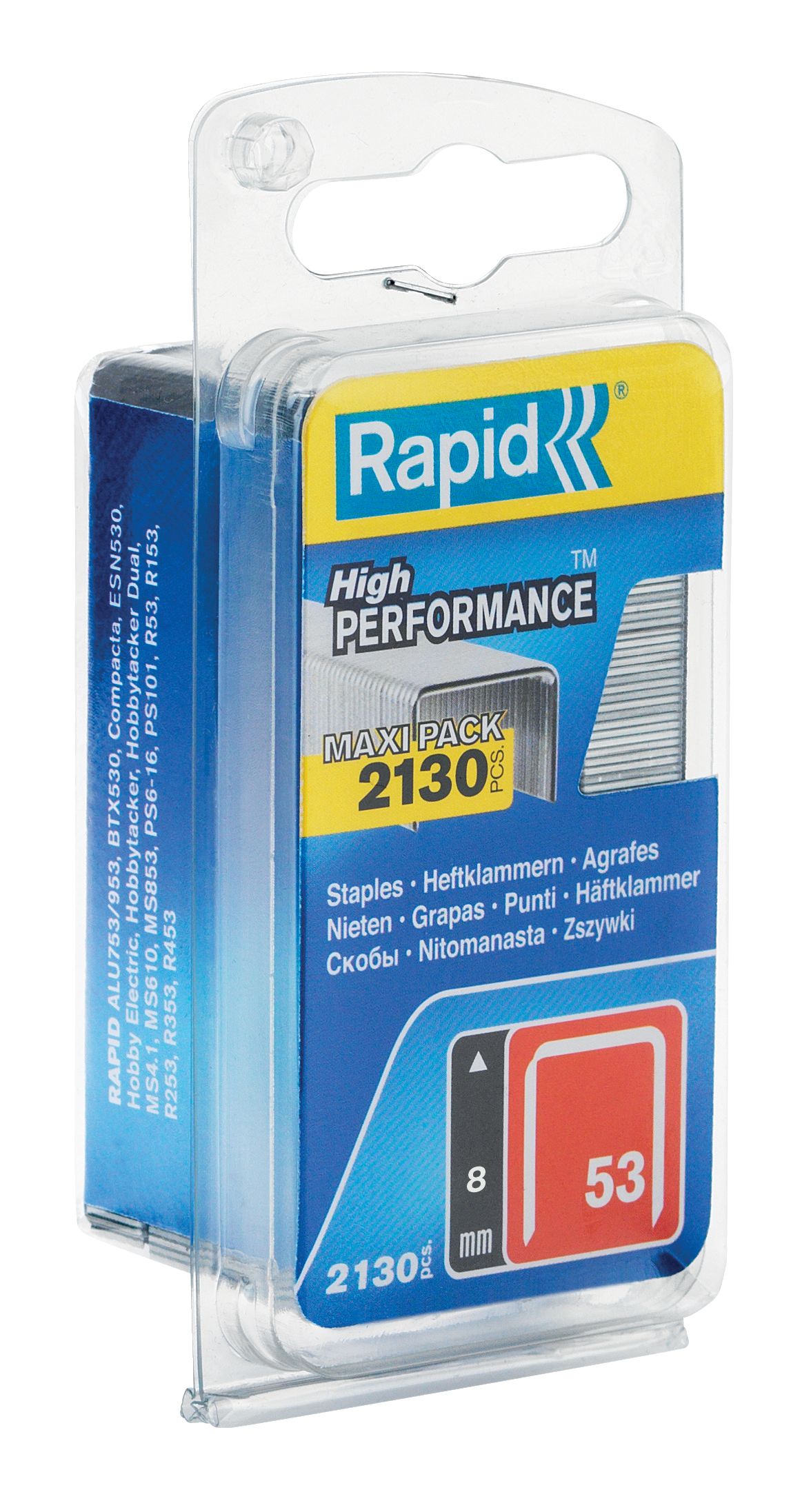 Rapid 5000742, Hæftepakker, 8 mm, 2000 hæfteklammer, Mærkning, Metallic, R53, R153, R253, R353, R453, MS2.1, MS4.1, ALU610, ALU753, ALU853, ALU953, E100, ESN530, BTX530,...