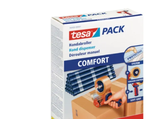 Tesa 6400 - Dispenser - pistolgreb - röd, blå | Papper & Emballage - Förpackning - Förpackningsprodukter | GameStuff