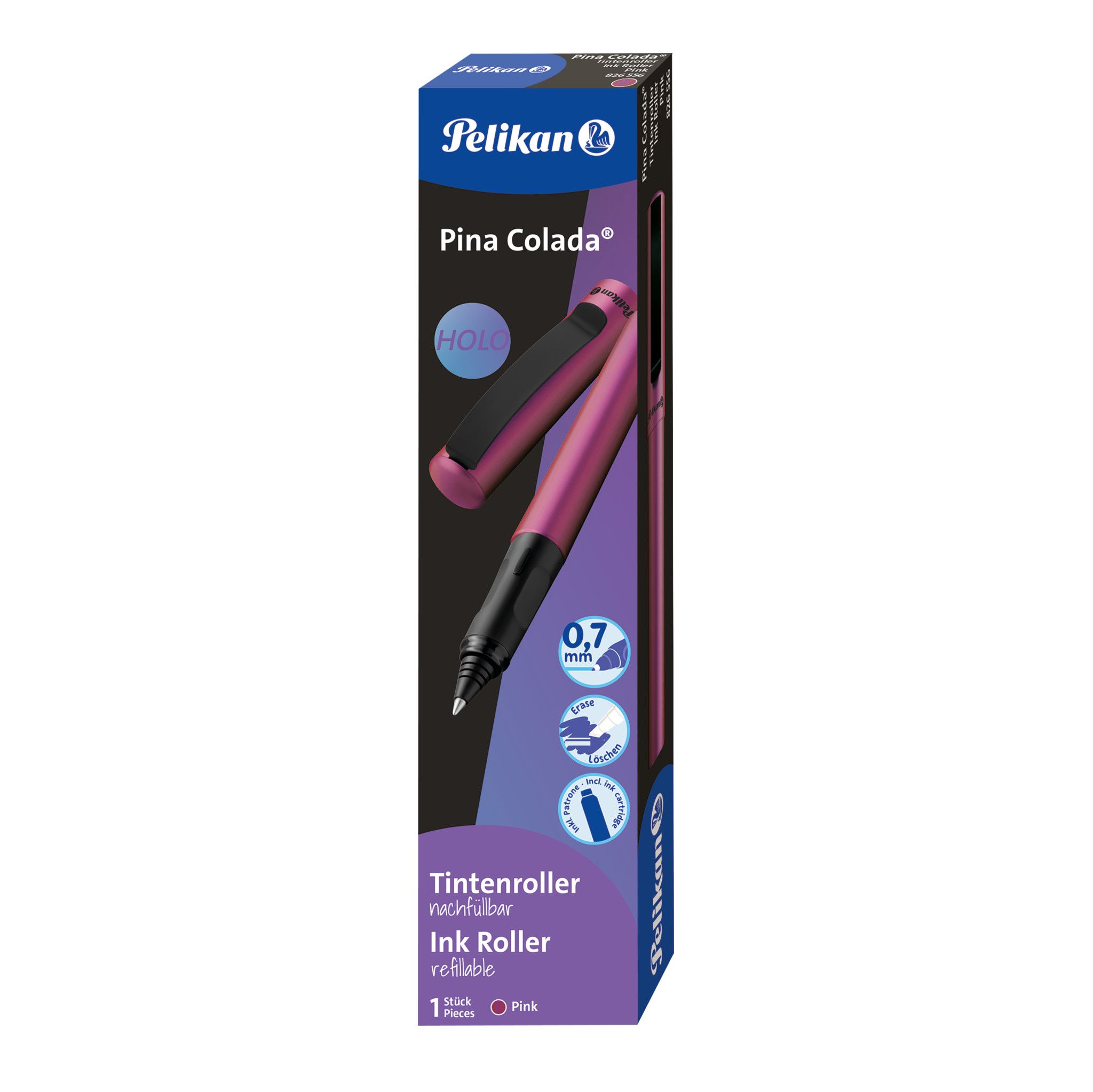 Pelikan Pina Colada Holo, Stick Pen, Pink, Blau, Tungsten, 0,7 Mm, Beidhändig