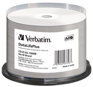 Verbatim Cd-R 52X Datalifeplus, 52X, Cd-R, 120 Mm, 700 Mb, Spindel, 50 Stück(E)