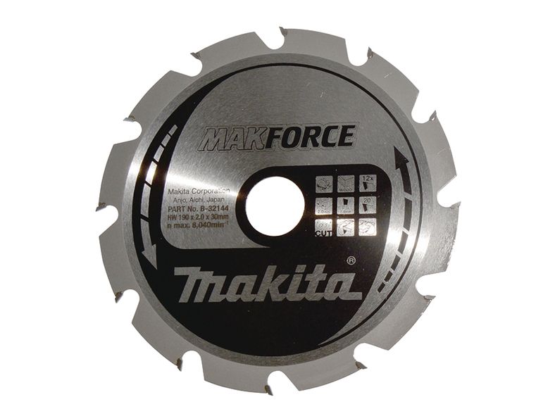 Makita Makforce - Kreissägeblatt - Für Holz - 190 Mm - 12 Zähne
