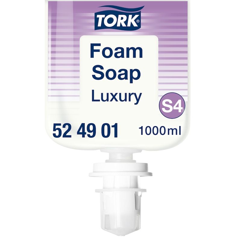 Skumtvål Tork S4 Luxury 1000 ml, klar, med parfym - (6 st. x 1000 ml/kartong) | Rengöring - Avtorkning - Toalettpapper och dispensrar | GameStuff