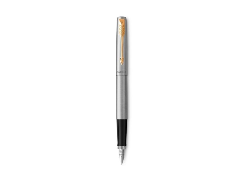 Parker Jotter, Schwarz, Gold, Edelstahl, Edelstahl, Edelstahl, Medium, Geschenkbox, 1 Stück(E)