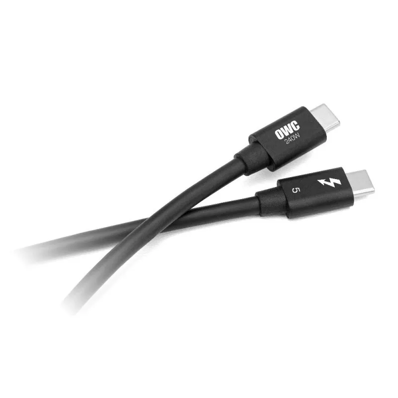OWC Thunderbolt 5/TB4/USB-4/C kaapeli 0,8m musta - Kaapeli - Digitaalinen/tiedonsiirto (OWCCBLTB5C0,8M)