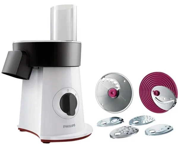 Philips Viva Collection HR1388/80 SaladMaker, Säkert låssystem, Svart, Röd, Vit, Rostfritt stål, Plast, Rotations-, 200 W | Köksapparater - Köksmaskiner - Matberedare | GameStuff