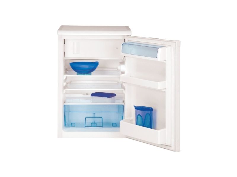 Beko TSE1284N - Køleskab med fryseenhed - under køkkenbord - bredde: 54 cm - dybde: 59 cm - højde: 84 cm - 114 liter - Klasse E - hvid