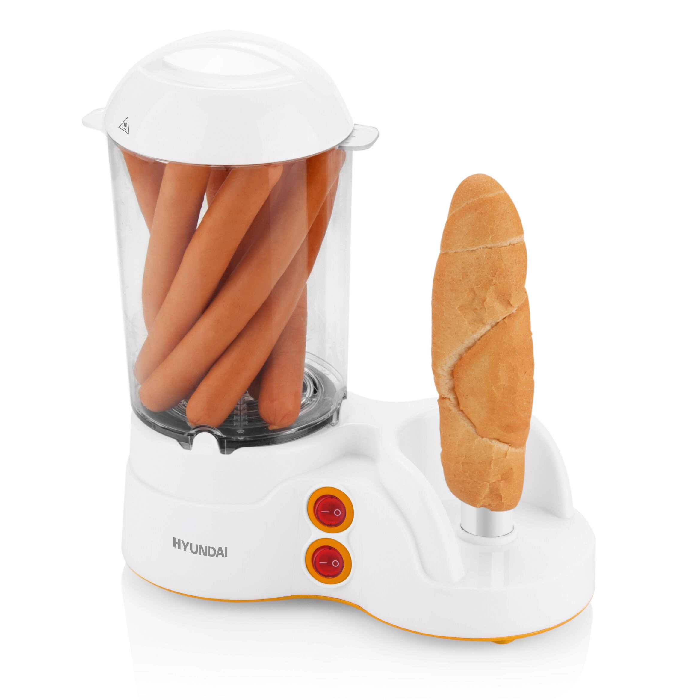 Hyundai Hdm 110, Hot Dog-Dämpfer, Edelstahl, Weiß, 12 Stück(E), 380 W, 255 Mm