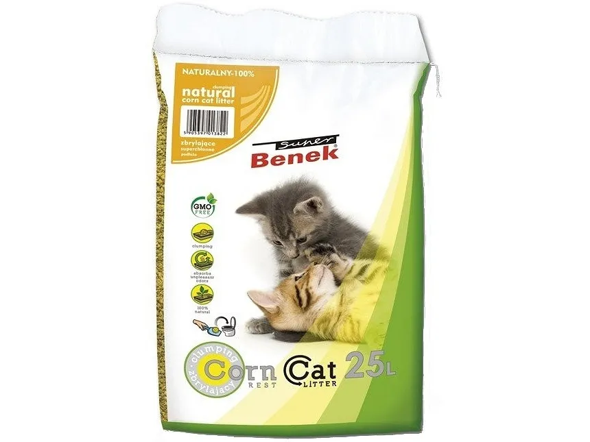 Żwirek dla kota Super Benek Corn Cat naturliga 25 l | Sällskapsdjur - Katt - Kattlåder | GameStuff