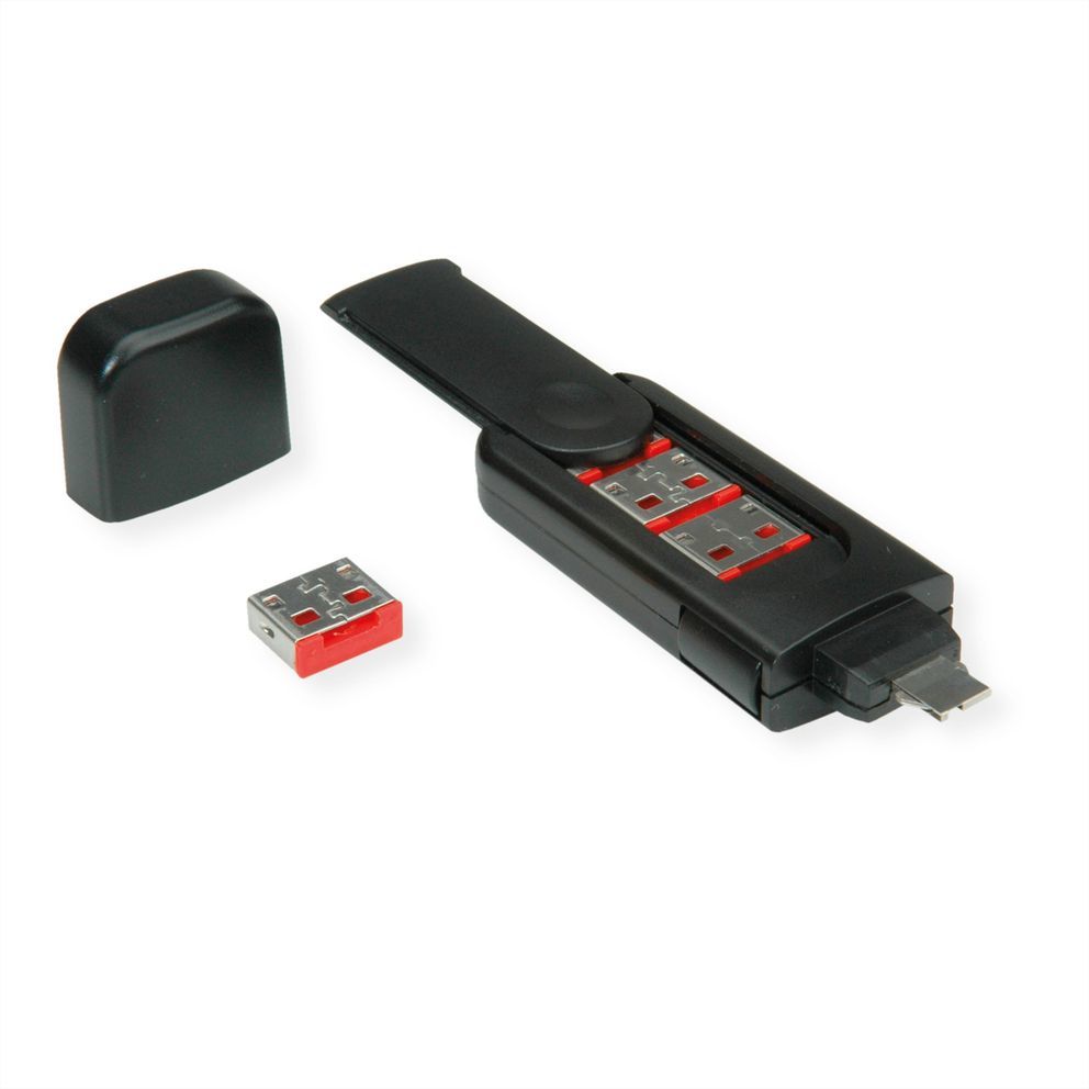 ROLINE 11.02.8330, Portblokeringsnøgle, USB Type-A, Sort, Plast