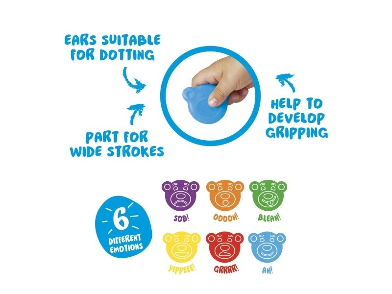 Carioca Teddy Baby, 6 Stück(E), Blau, Grün, Orange, Rot, Violett, Gelb, 1 Jahr(E), Junge/Mädchen, Karton Mit Aufhänger, Motor Skills Training