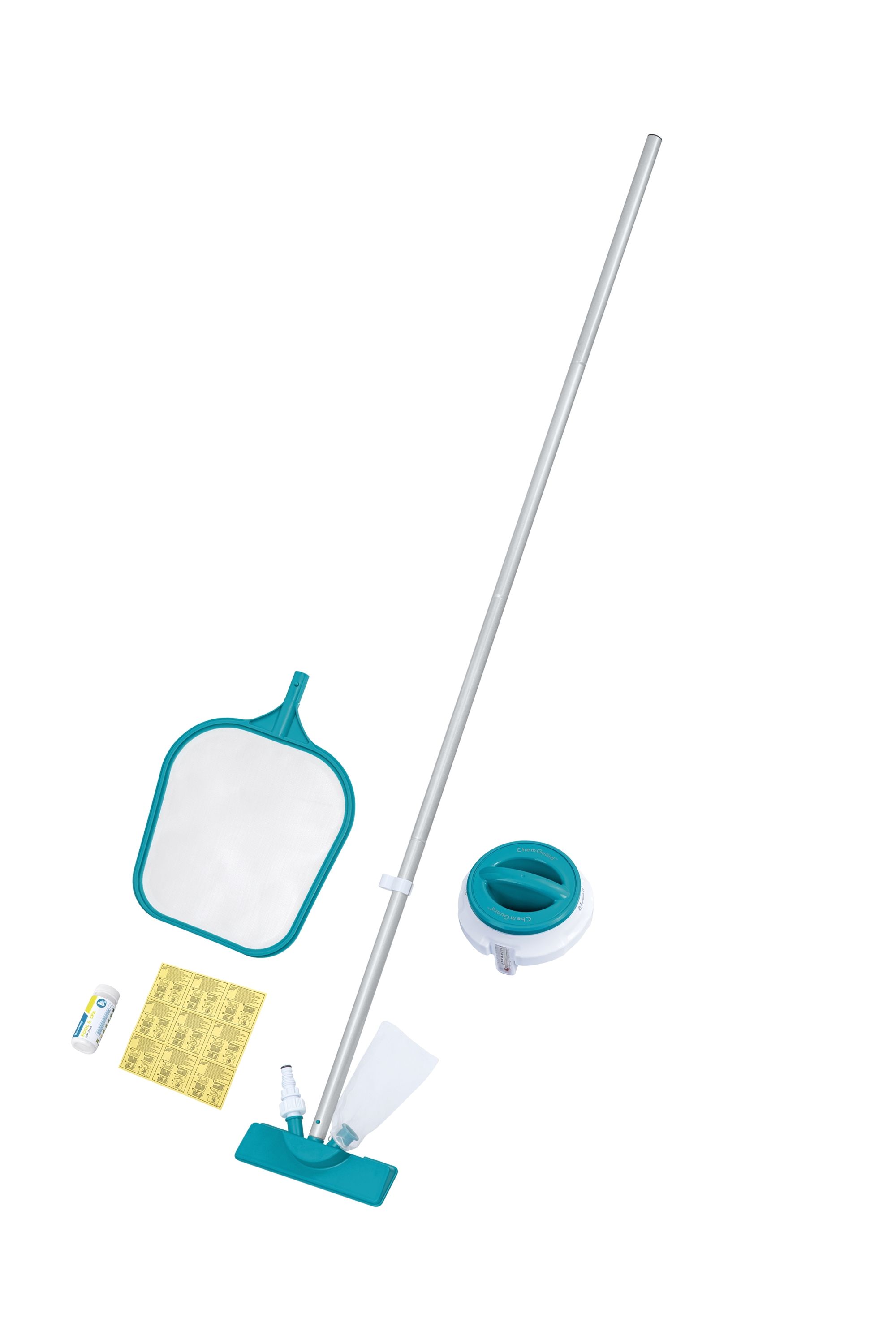 Bestway Aquaclear Poolschutz-Set: Sauger, Skimmer, Chemguard-Dosierer Mit Thermometer, 50 Streifen & 9 Flicken - Image 4