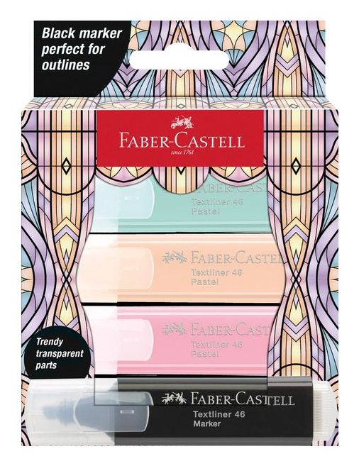 Faber-Castell Glassy Pastell, 4 Stück(E), Mehrfarbig, Rundspitze, Mehrfarbig, Rechteck, 1,5 Mm