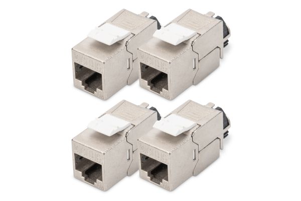 DIGITUS - Modular indlæg - keystone, with cable manager - CAT 6a - skærmet - RJ-45 (pakke med 4)