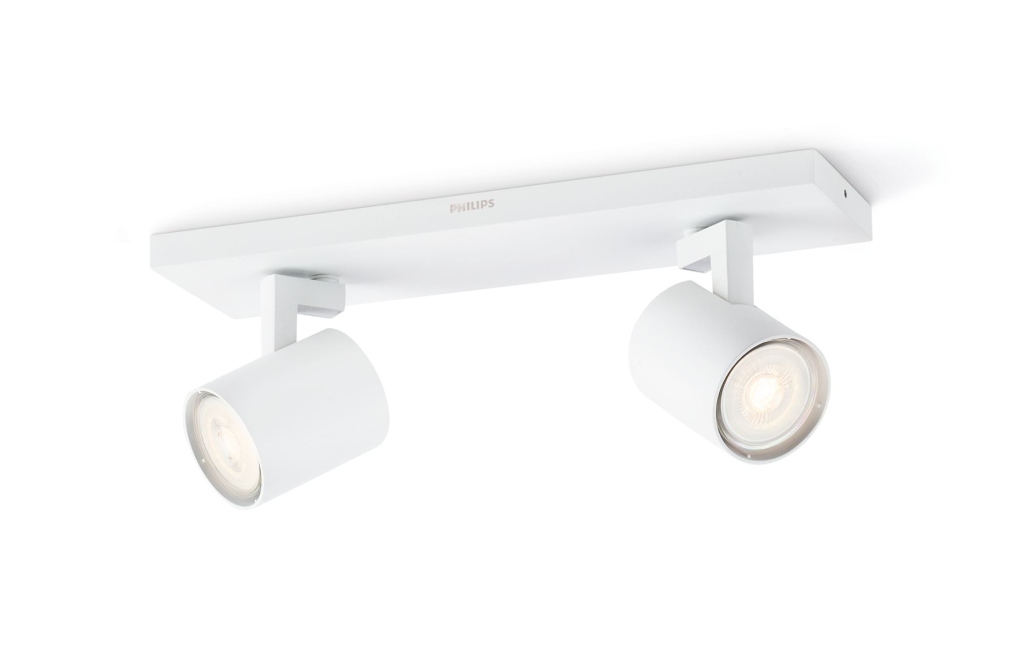 Philips myLiving Runner spotlampe med 2 spots, Overflade spotlys, GU10, 2 pære(r ), LED, 7 W, 2700 K