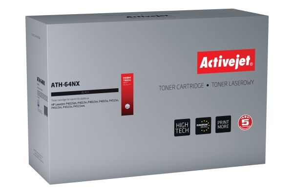 Activejet Ath-64Nx Tonerkartusche Für Hp-Drucker Hp 64X Cc364x-Ersatz Höchste 24000 Seiten Schwarz, 24000 Seiten, Schwarz, 1 Stück(E)