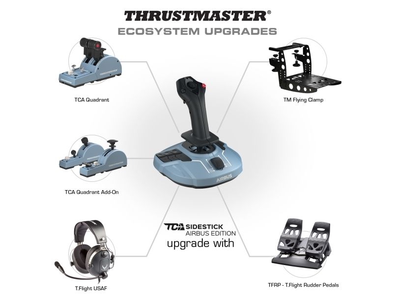 Thrustmaster Civil Aviation Sidestick Airbus Edition - Joystick - 17 Knapper - Kablet - Für Pc