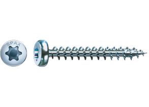 SPAX 0201010400253, Skrue, Metal, Zink, Træ, Panhead, Torx, Metallic