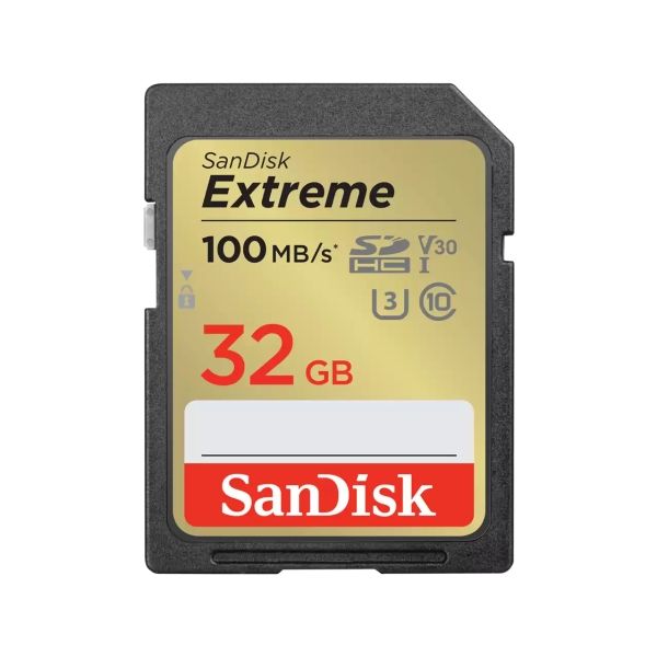 Sandisk Extreme - Flashhukommelseskort - 32 Gb - Video Class V30 / Uhs-I U3 / Class10 - Sdhc Uhs-I
