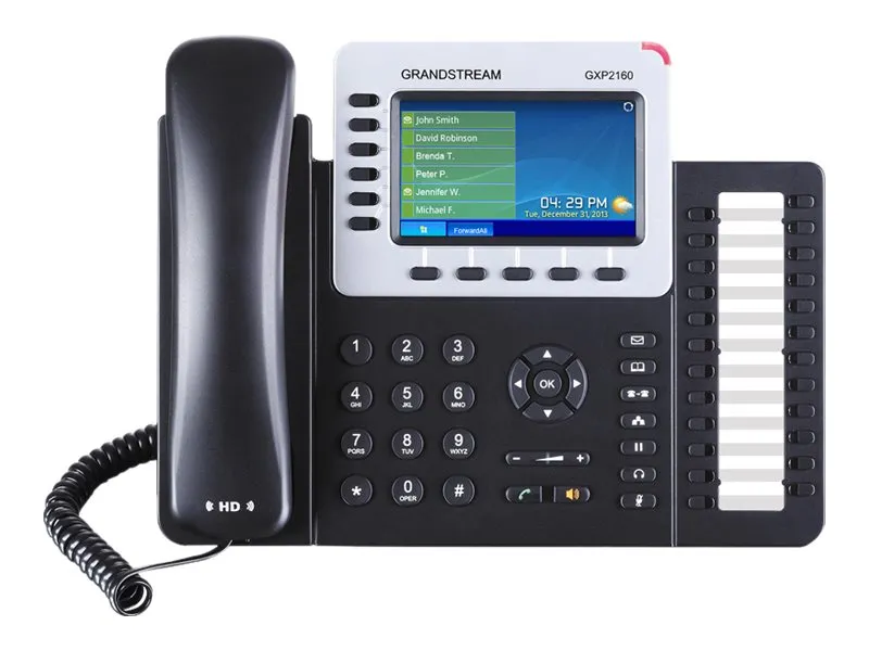 Grandstream GXP2160 Enterprise IP Phone - VoIP-telefon - 5-vägs samtalsförmåg - SIP, RTCP, RTP, SRTP - 6 linjer | Tele & GPS - Fast & IP telefoner - IP telefoner | GameStuff