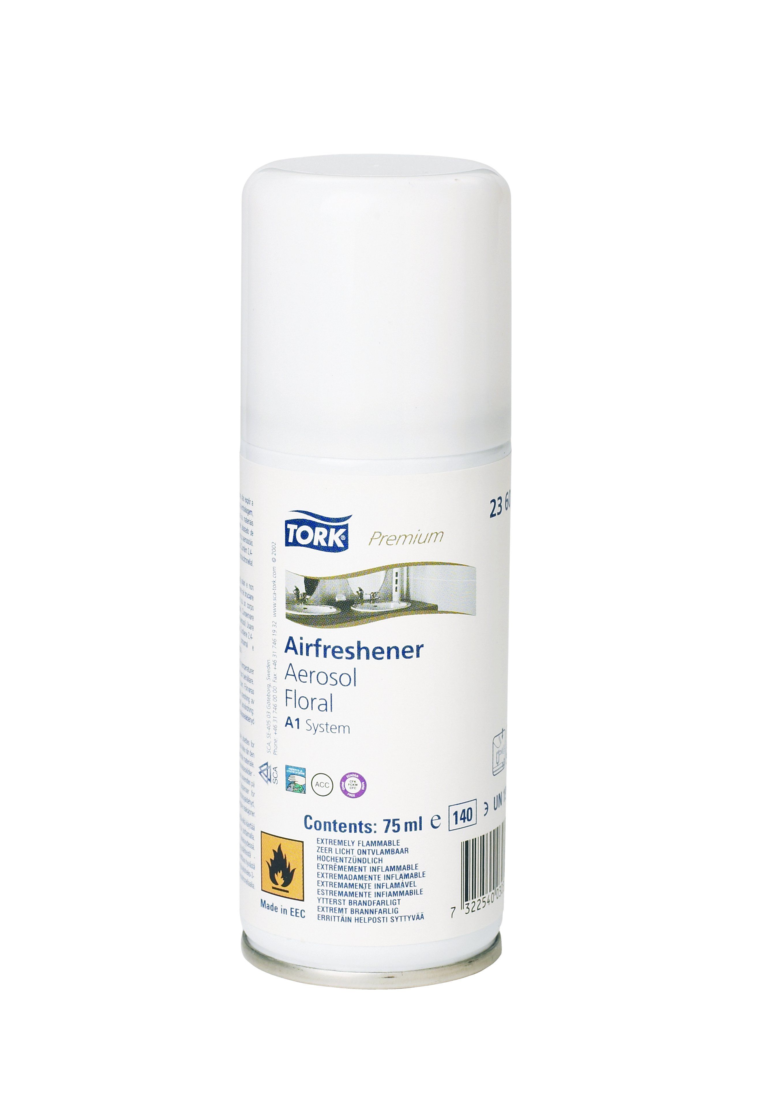 Duftfrisker Tork A1 Airfresh Premium Spray Blomst 75 ml refill - (karton med 12 stk.)