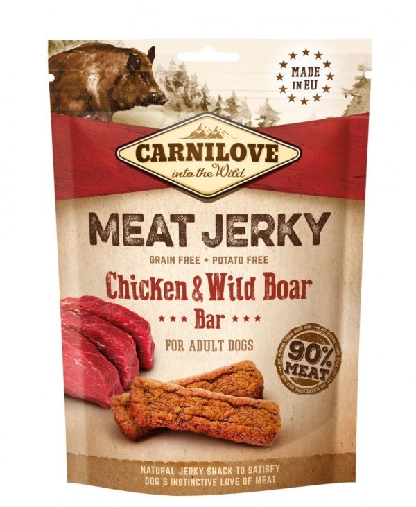 Brit Carnilove Jerky Huhn &Amp Wildschwein Hühnerriegel Hundeleckerli 100 G
