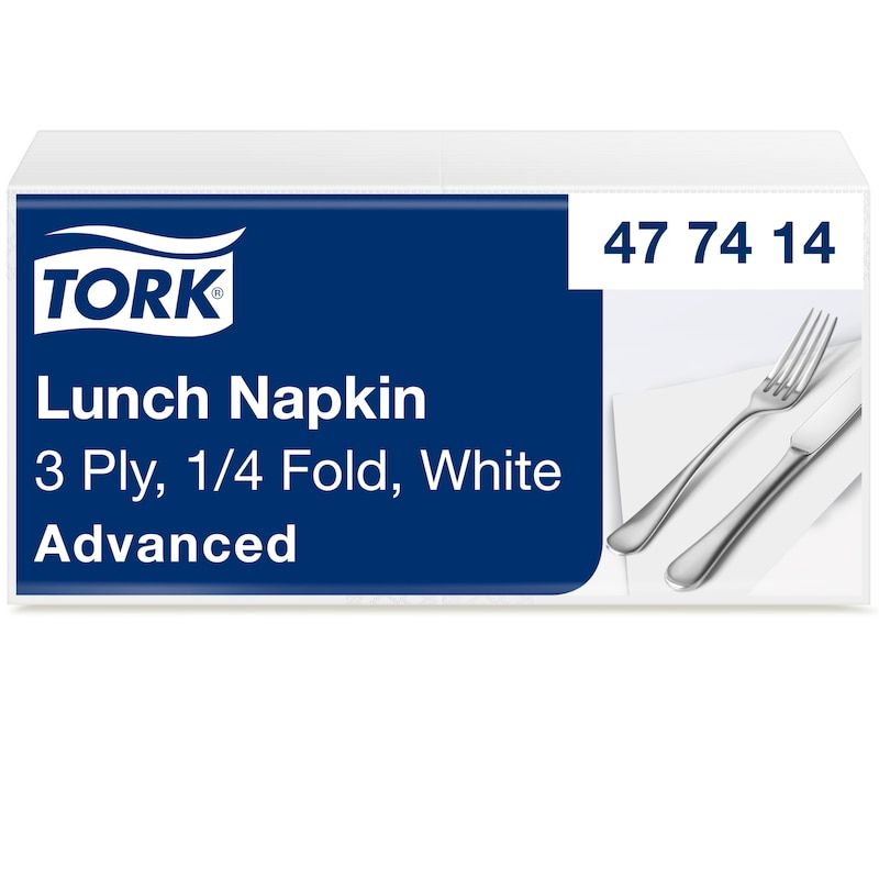 Tork mjuk lunchservetter 33x33 cm, vit - (150 st./förpackning) | Bordssättning - Textil för bordet - Servetter | GameStuff