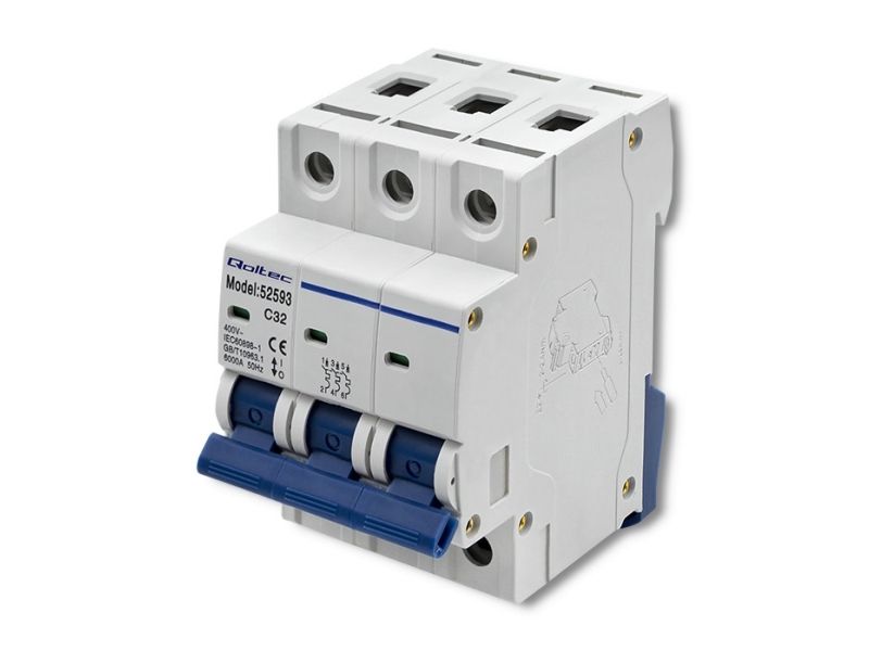 Qoltec Overspændingsafbryder C32 | Sikring | Ac | 32A | 3P