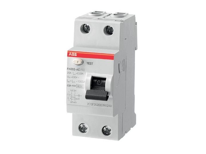 Fejlstrømsafbryder 2P 25A 30Ma Ac Fh202 Ac-25/0,03 (2Csf202002r1250)