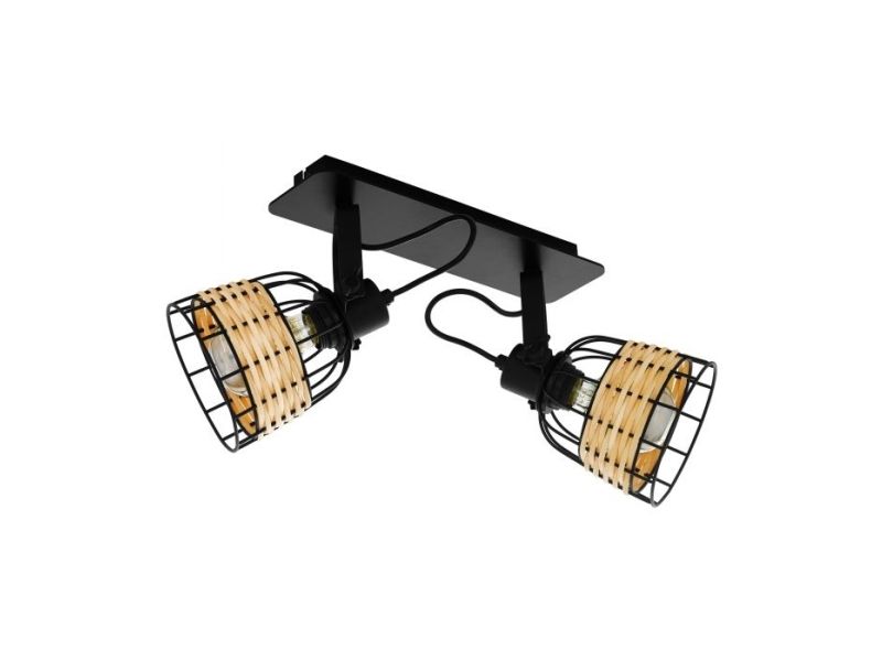 Eglo Schwarz 2Er Spot Anwick 1 Natur 48 X 14 Cm E27, Max. 60 W Spots - Bild 5