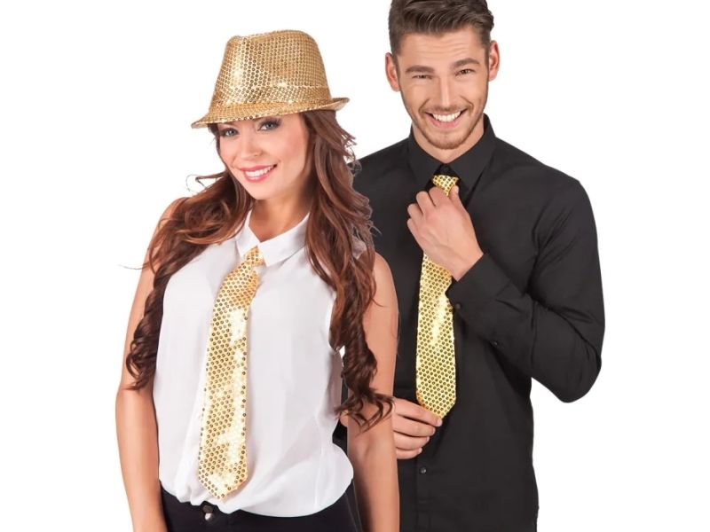 Godan Glänzende Goldene Krawatte 40Cm