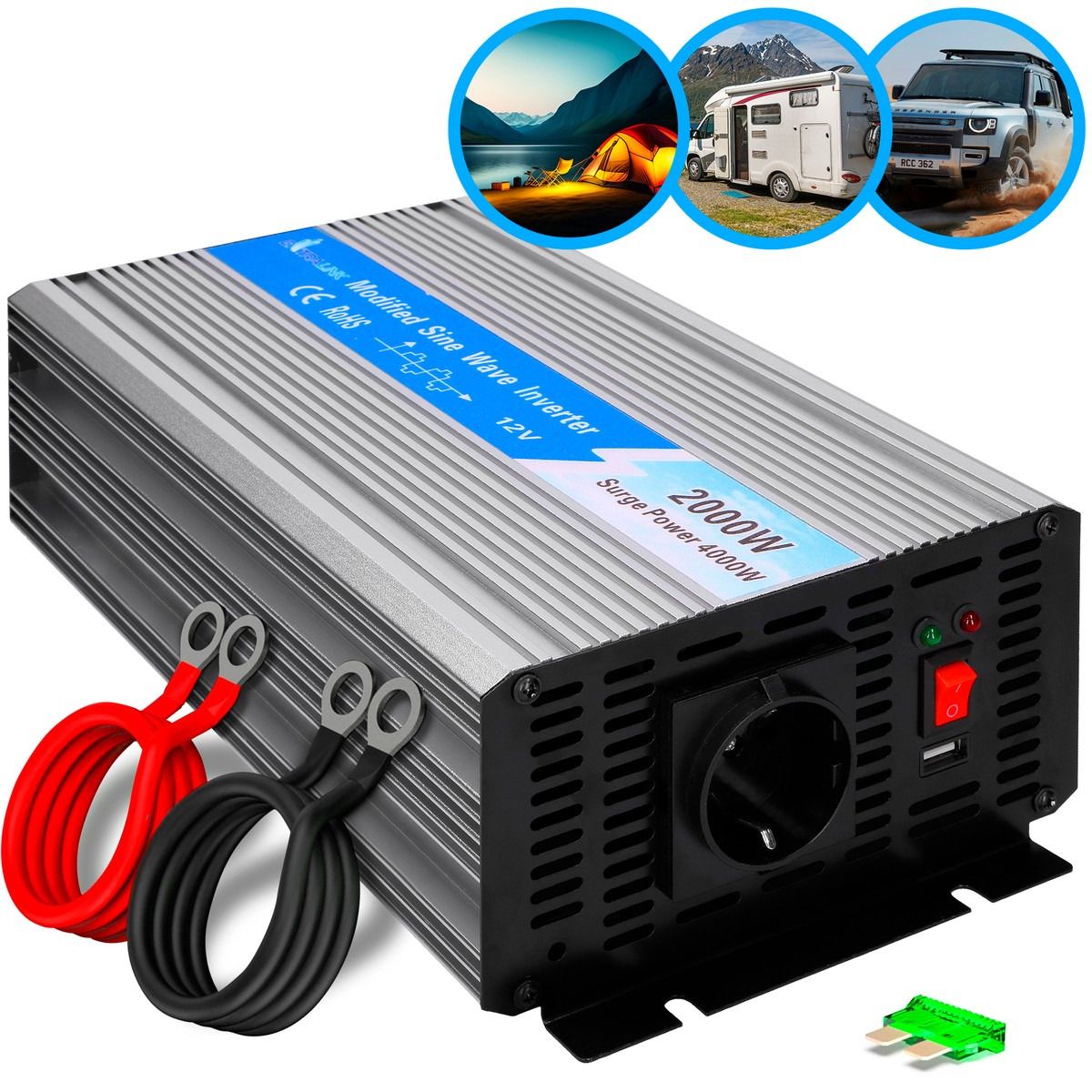 Extralink Voltage Converter 12V - 230V, 2000W, Modified Sinus Opim-2000W