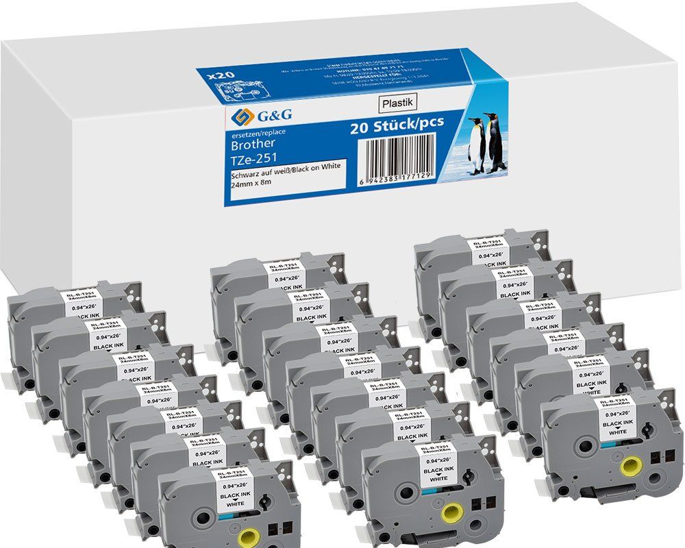 G&G 21571, Schwarz Auf Weiss, Etikettenrolle, Tze, Grau, Brother, Brother Ptouch 2420Pc Brother Ptouch 2430Pc Brother Ptouch 2470 Brother Ptouch 2480