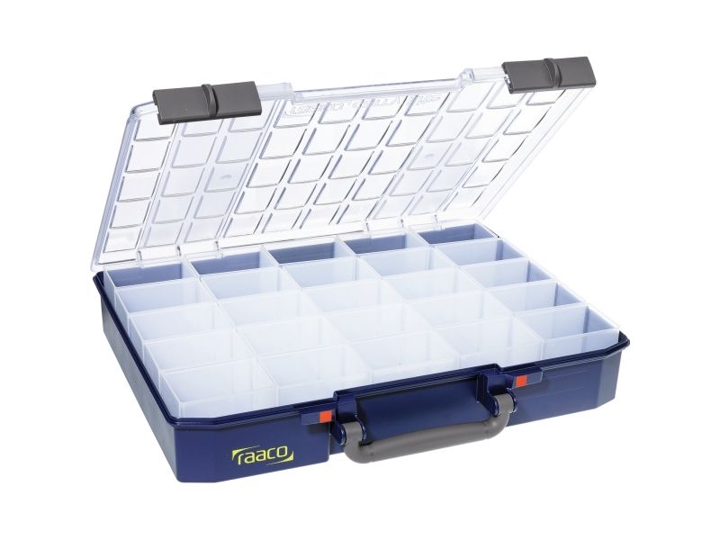 raaco CarryLite 80, Verktygsl&aring;da, Polykarbonat, Polypropylen, Bl&aring;, Transparent, 13 kg, G&aring;ngj&auml;rn, 413 mm