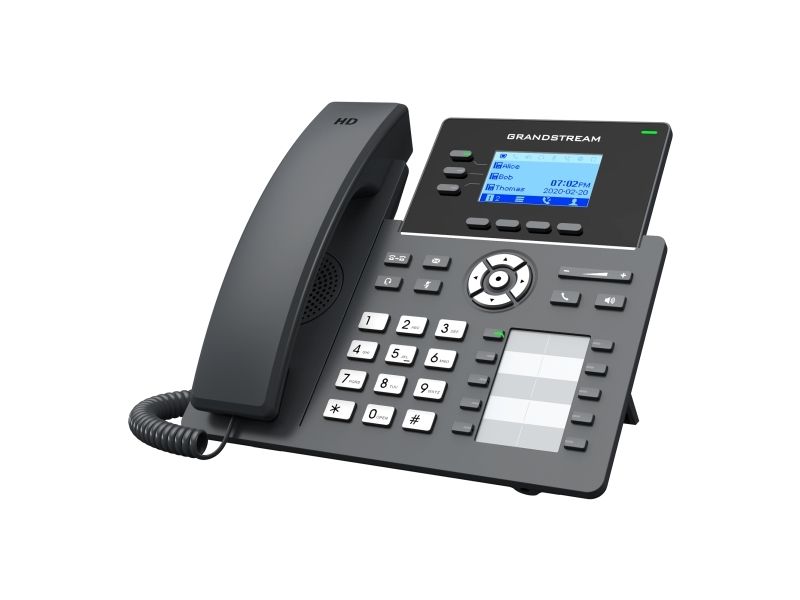 Grandstream Networks Grp2604p, Ip-Telefon, Schwarz, Kabelgebundenes Mobilteil, 3 Zeilen, 2000 Eintragungen, Lcd