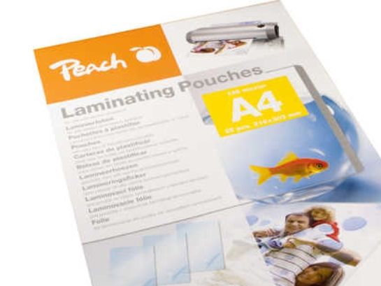 Peach lamineringsfilm A4, 216x303mm, 125mic, 25 ark (510438)