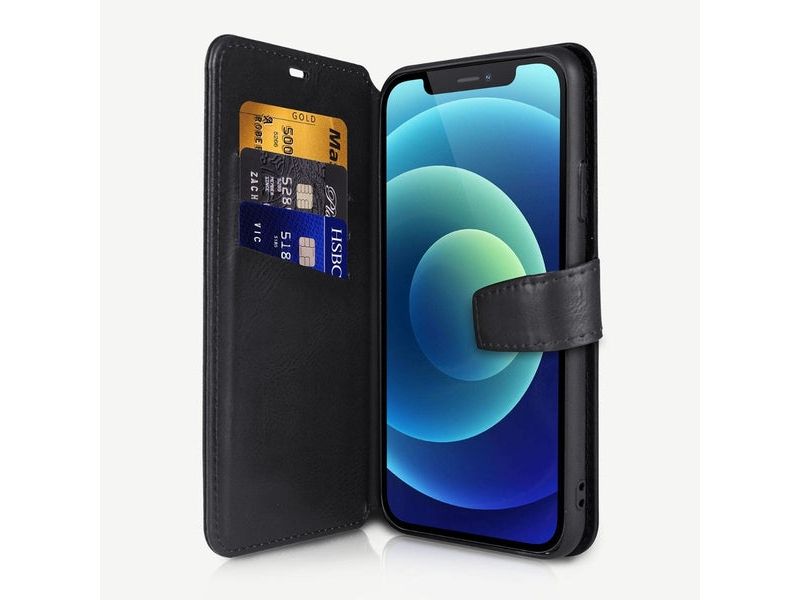 ITSKINS AP2G-BOOKC-BLCK, Tegnebogsetui, Apple, iPhone 12 mini, 13,8 cm (5.42), Sort