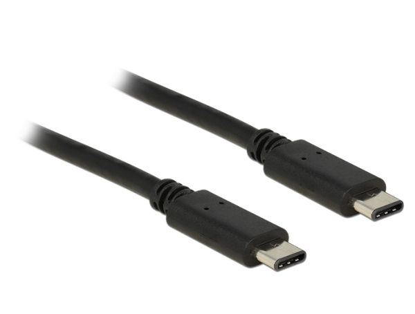 Delock 0.5M Usb 2.0, 0,5 M, Usb C, Usb C, Usb 2.0, Männlich/Männlich, Schwarz