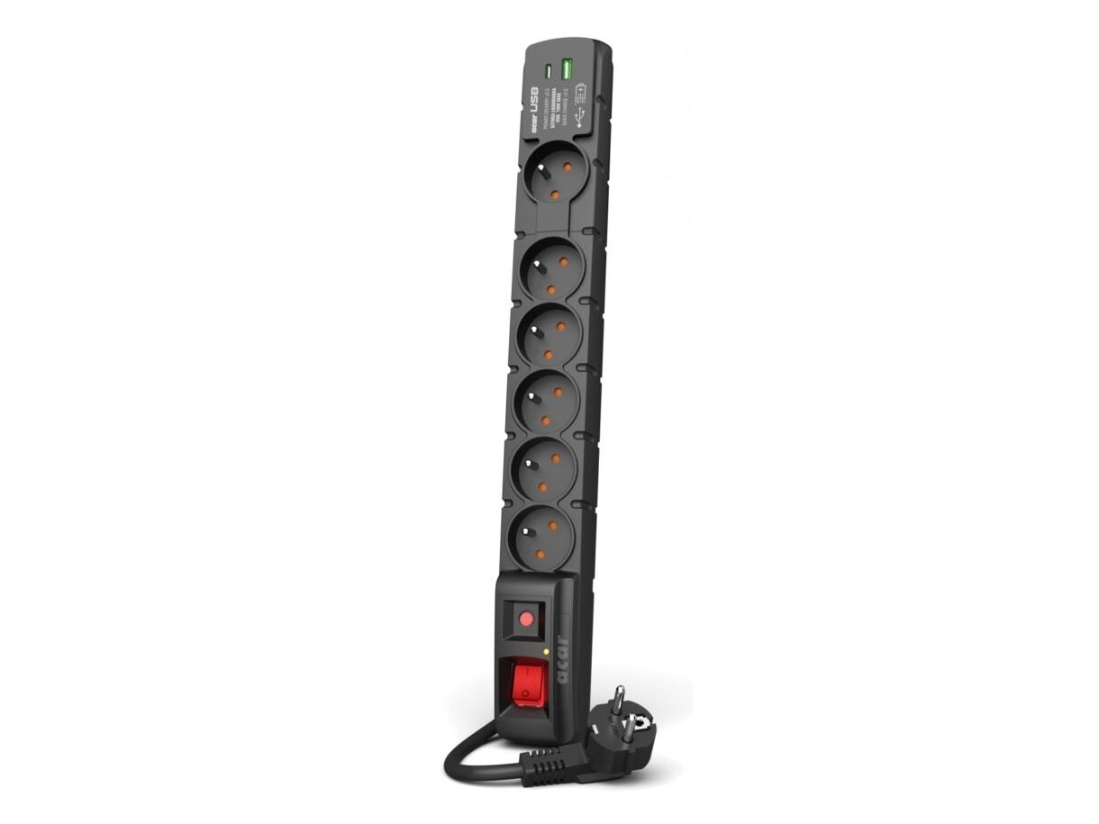 Acar W2436, 6 Ac-Ausgänge, Typ C, 230 V, 50 Hz, 2300 W, 10 A