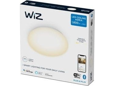 Wiz Ceiling Light Adria White - Smart Led Lighting - Warm White Light - Integrated Led - 17W - Wi-Fi