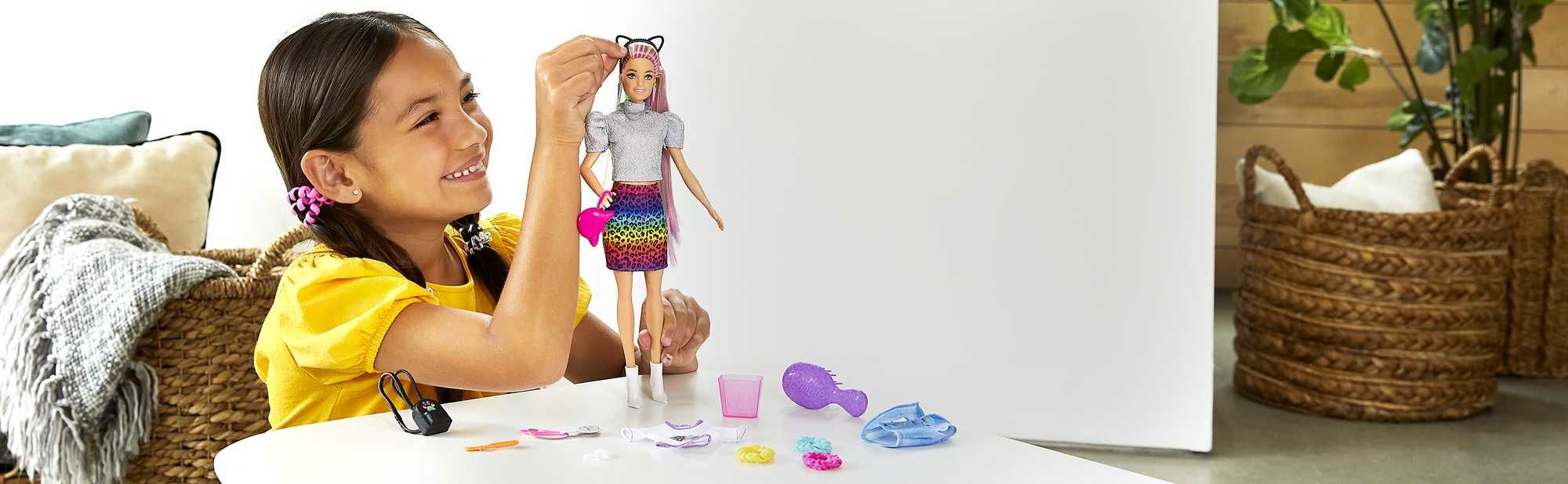 Barbie Barbie-Dukke - Farvet Hår, Leopardprint (Grn81)