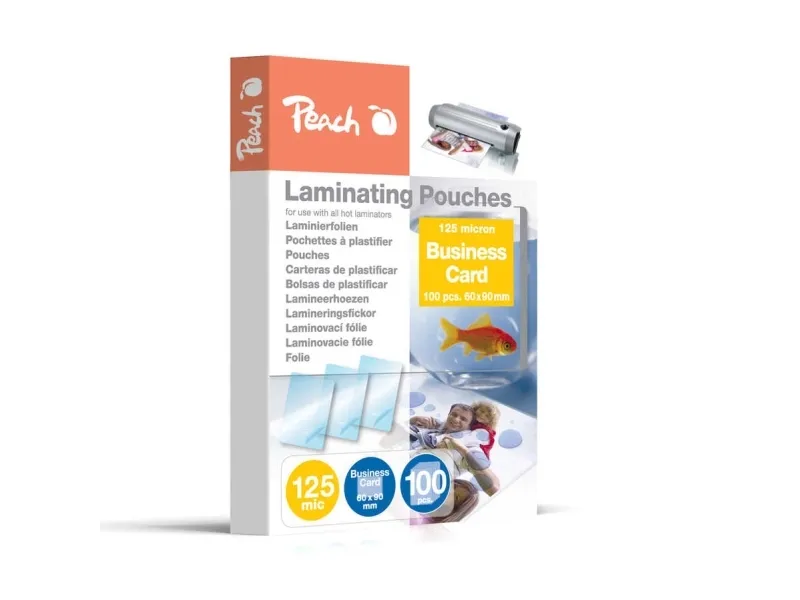 Peach - 125 mikrometer - 100-pack - glättat - 60 x 90 mm lamineringsfickor | Kontorsmaskiner - Kontorsmaskiner - Laminering - Lamineringsficka | GameStuff