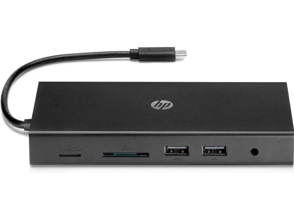 Hp Usb-C-Reisehub Mit Mehreren Anschlüssen, Kabelgebunden, Usb 3.2 Gen 1 (3.1 Gen 1) Type-C, 10,100,1000 Mbit/S, Schwarz, Microsd (Transflash), Sd, C