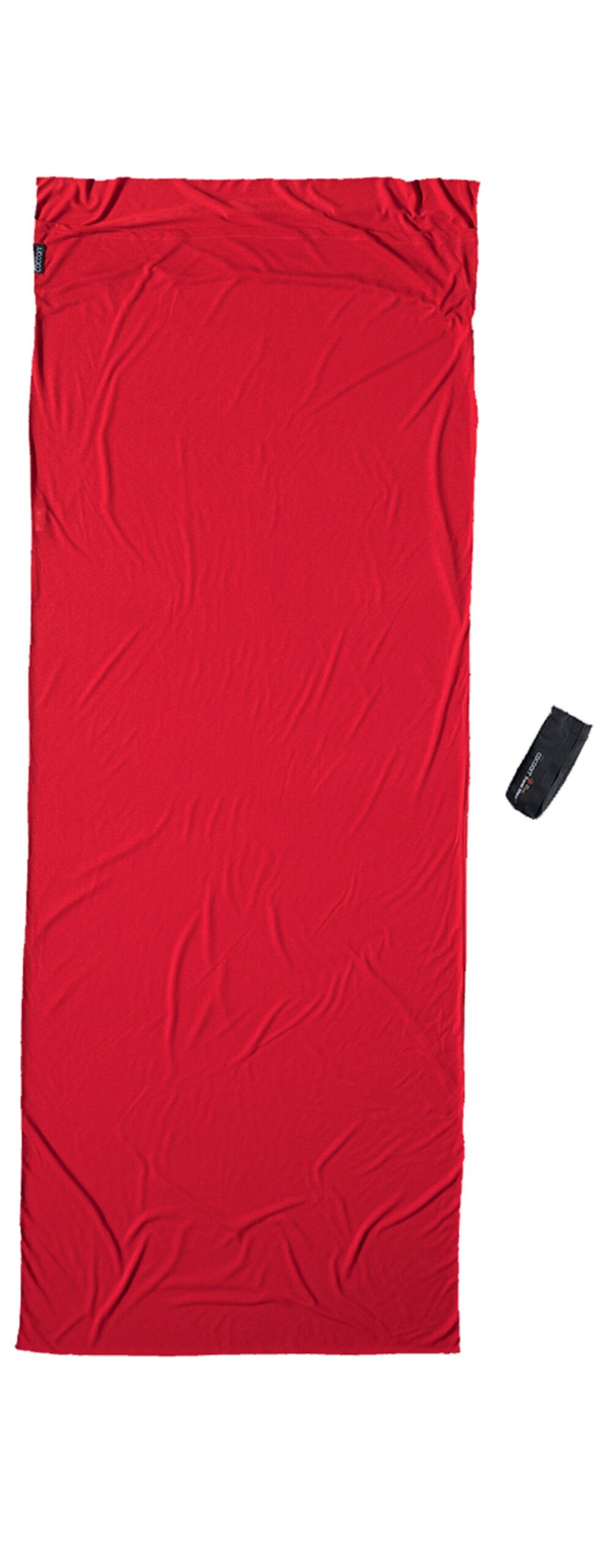 COCOON TravelSheet rektangulær sovepose i bomuld - rød, 220 x 85 cm med lomme